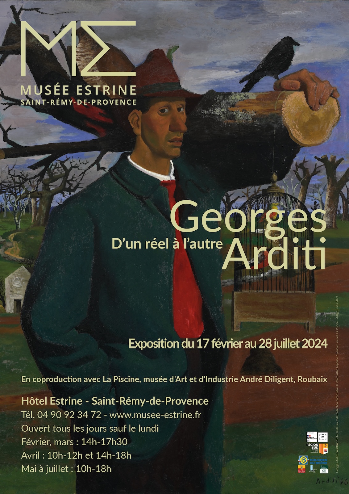 Georges Arditi (1914-2012) 
<em>L’oiseleur</em>, 1946
Huile sur toile, collection particulière 
Photo A. Leprince / Roubaix, musée La Piscine © Adagp Paris, 2024